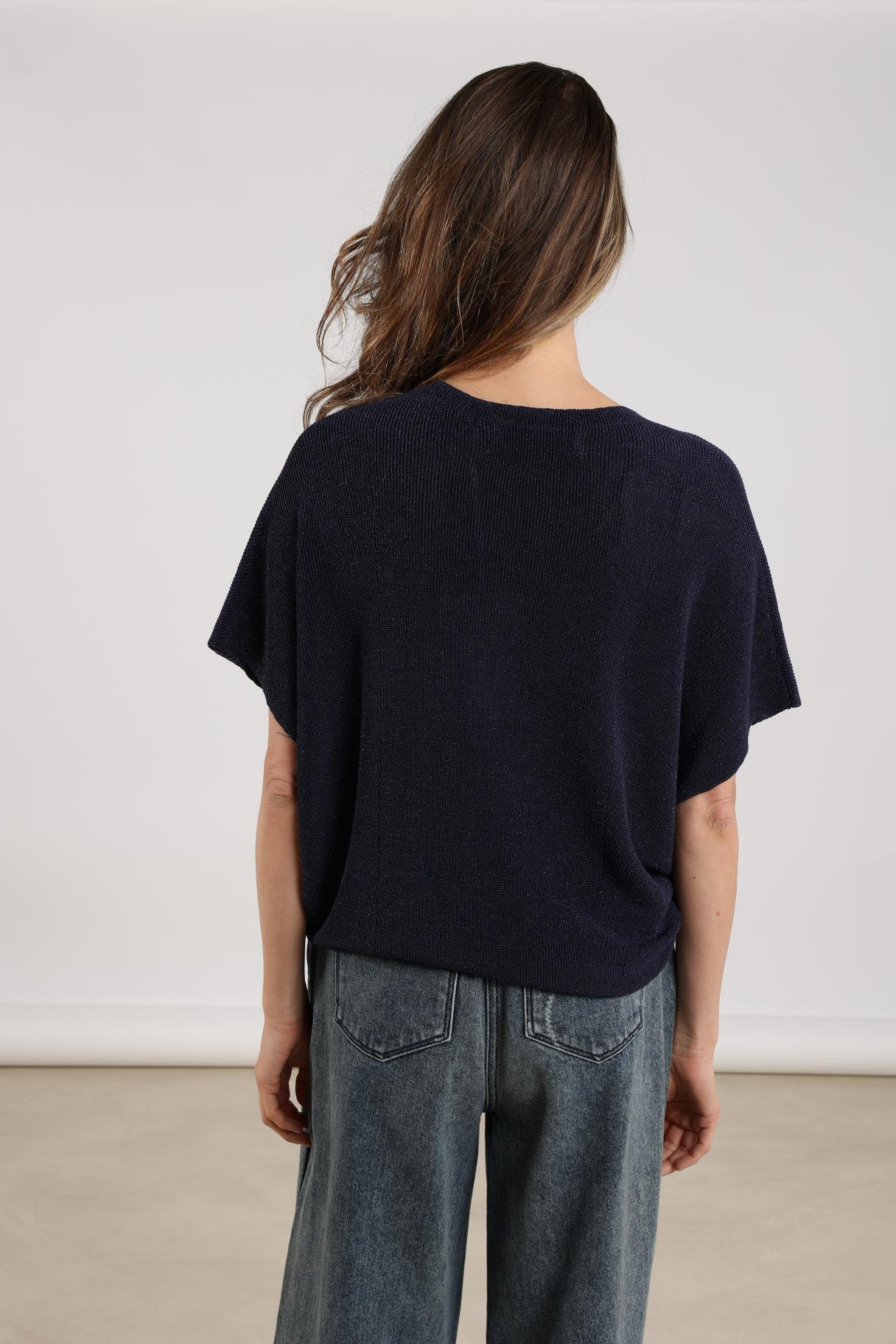 Dina Top Lurex | Navy