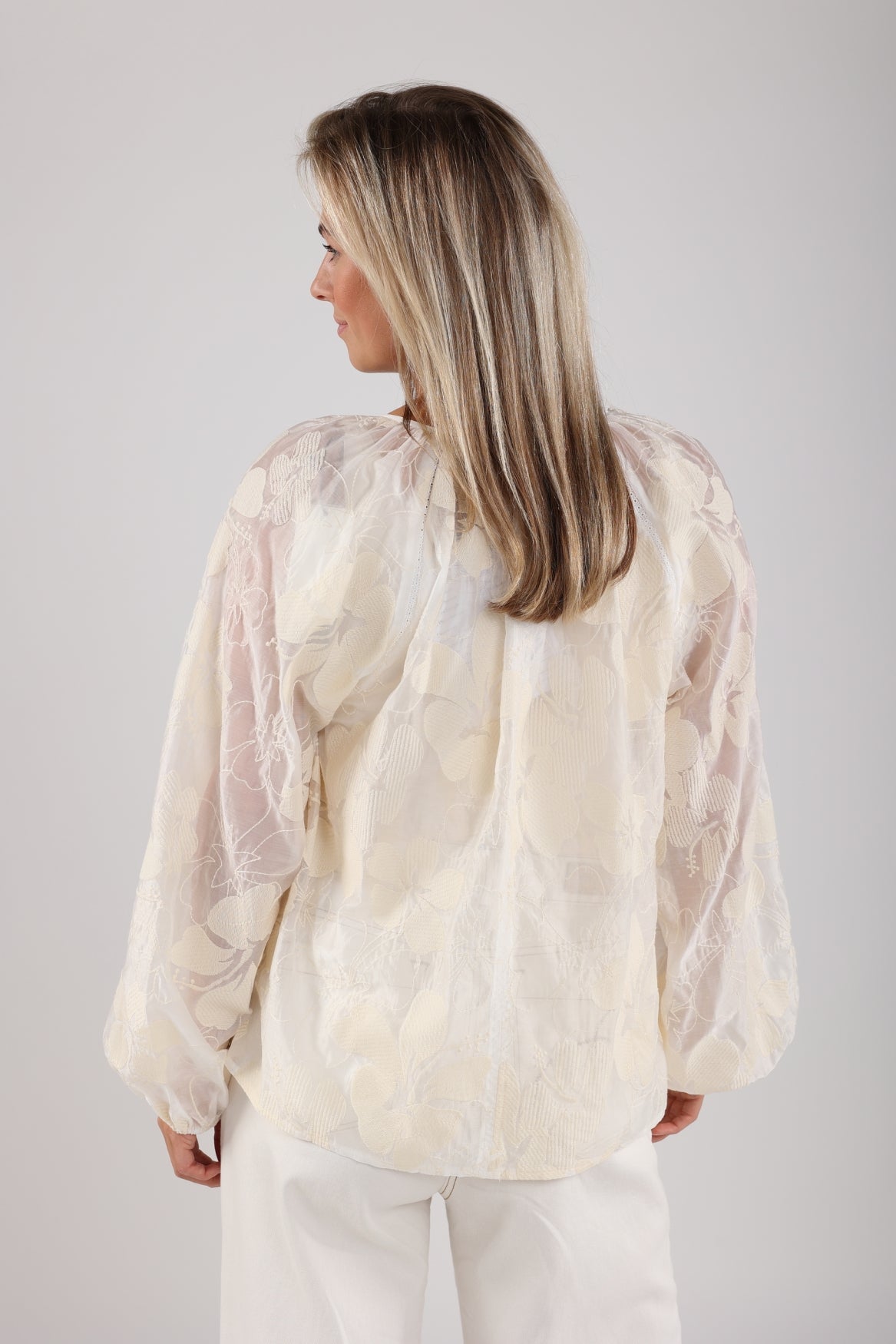 Yoni Top Embroidery | Off White