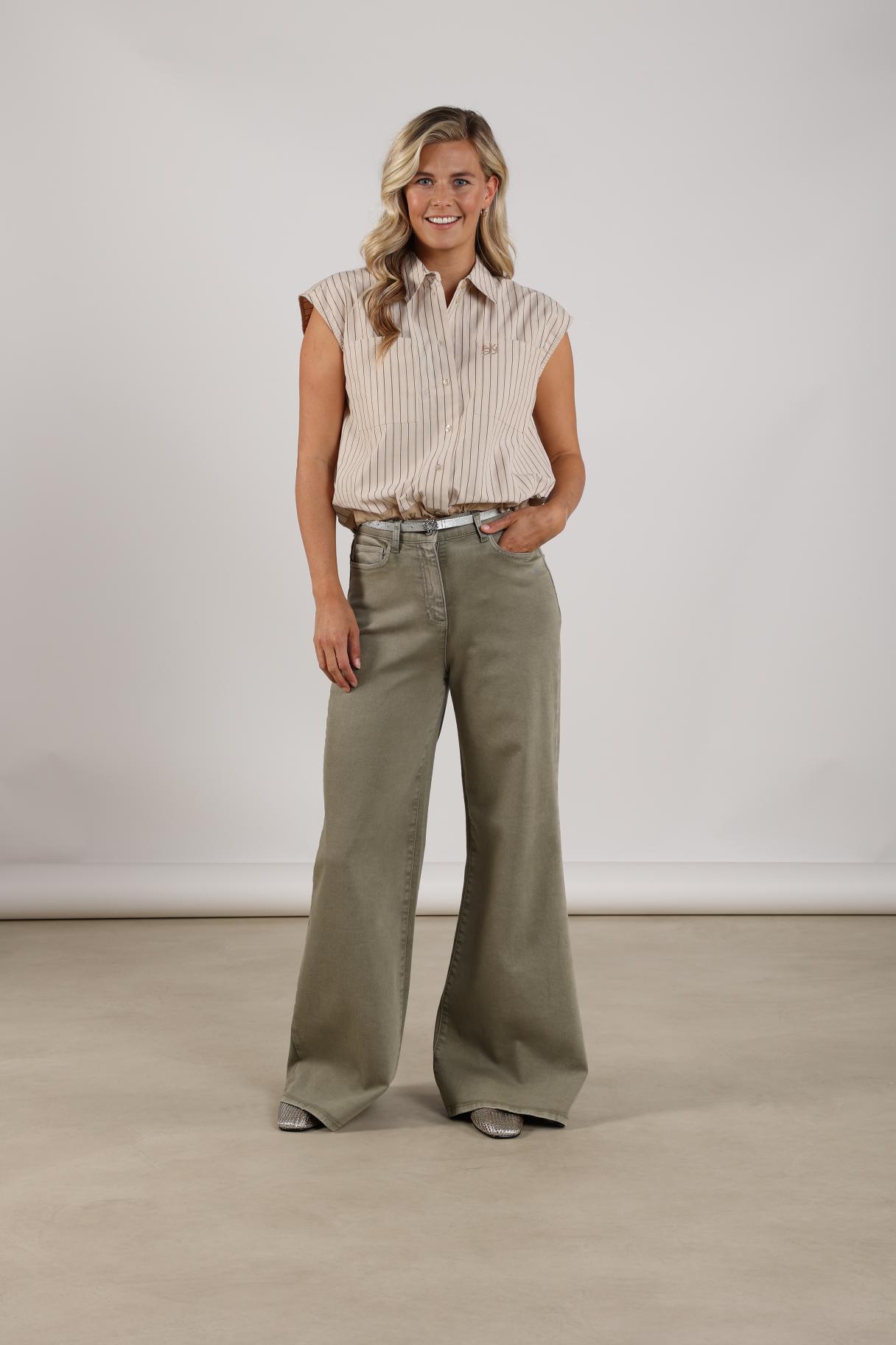 Abby Top Stripe | Sand