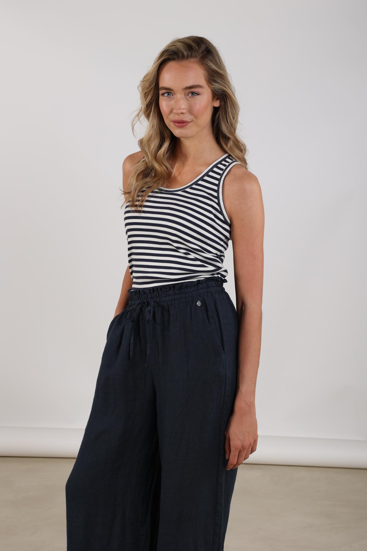 Steffie Singlet | Offwhite/Navy