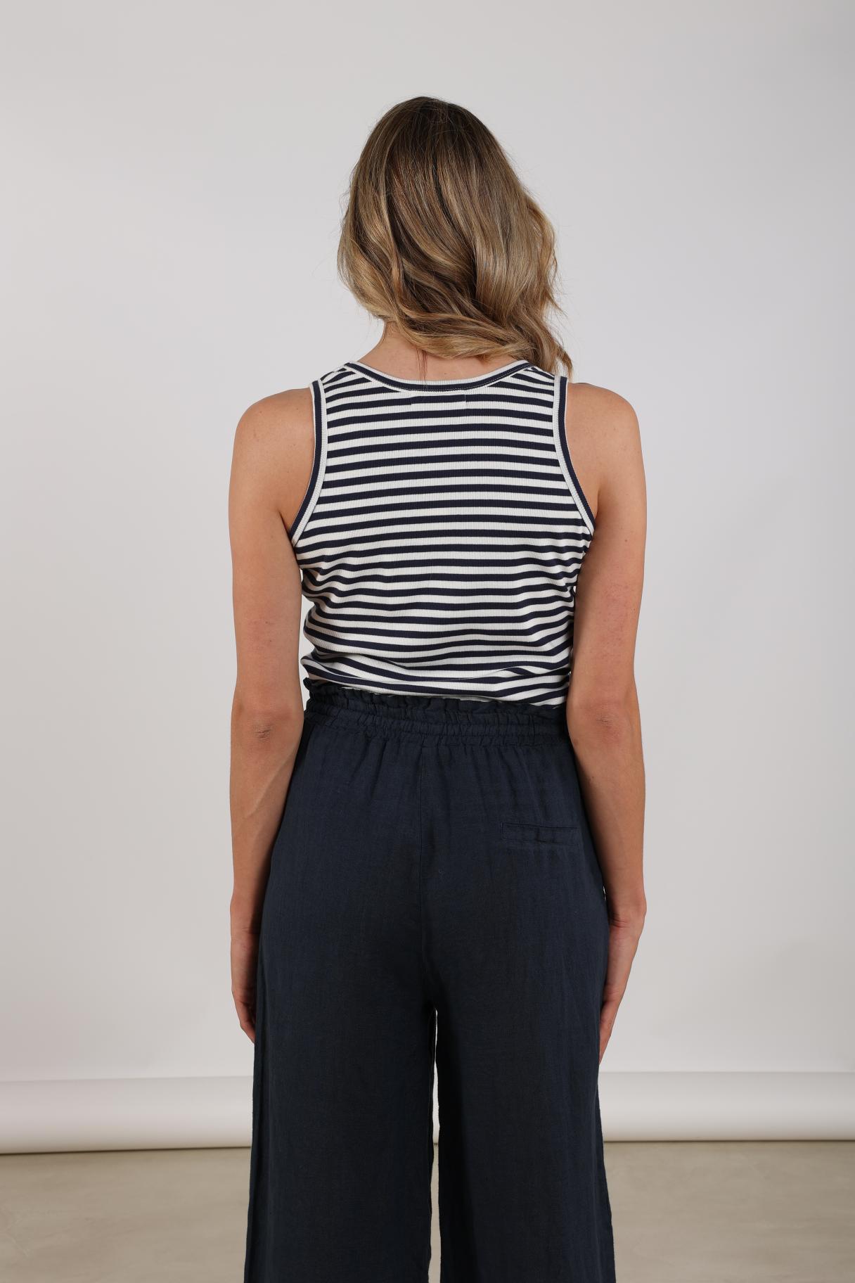 Steffie Singlet | Offwhite/Navy