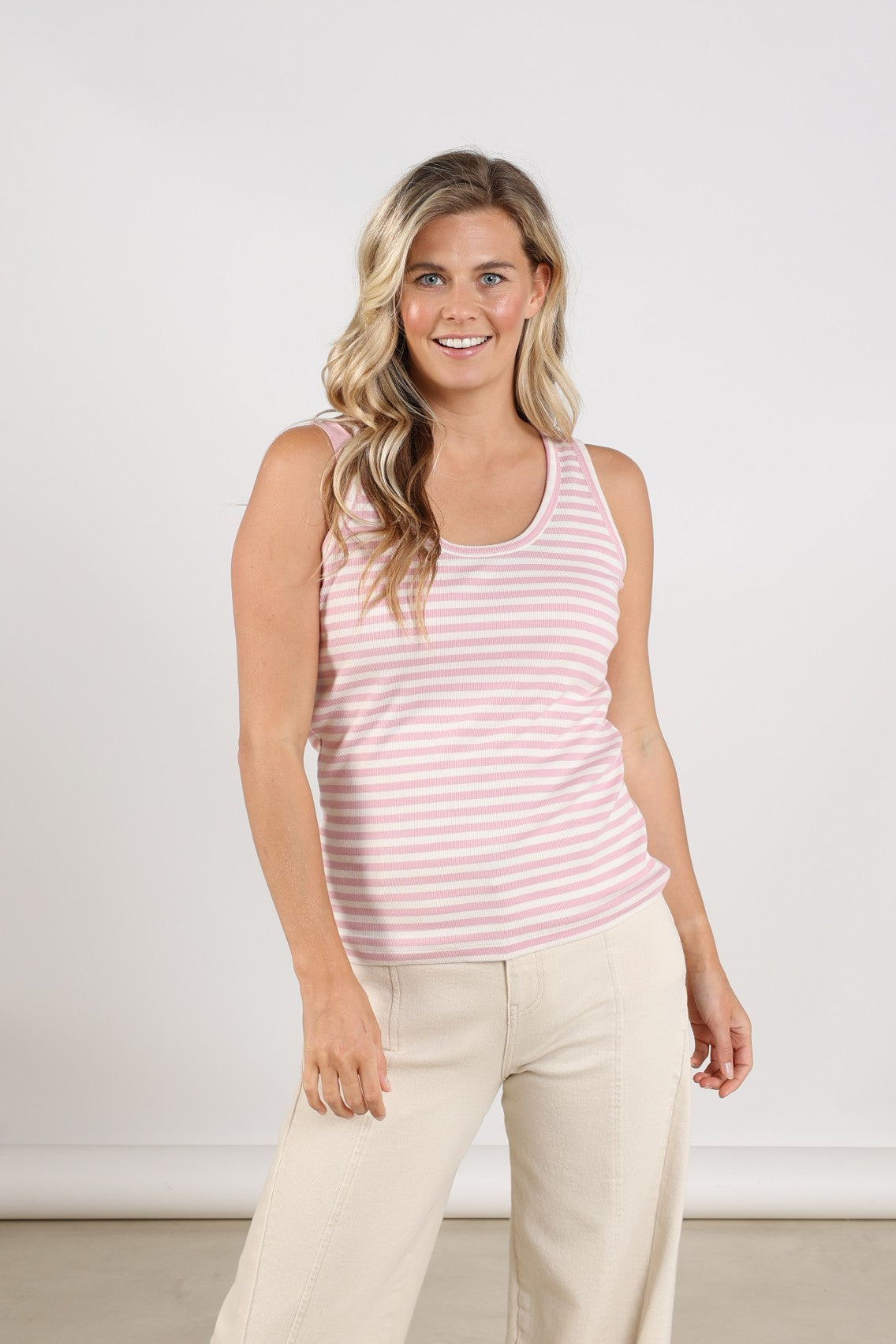 Steffie Singlet | Offwhite/Blush