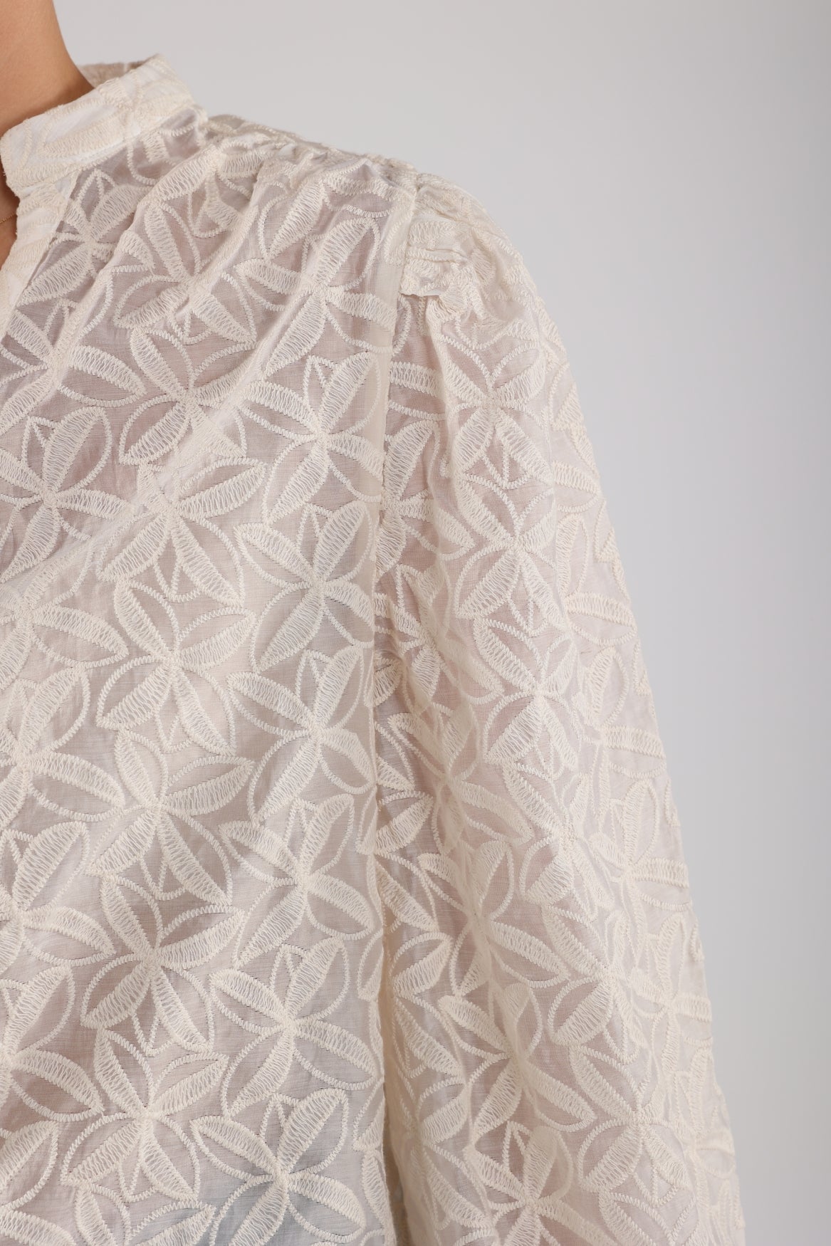 Malaga Blouse Embroidery | Off White