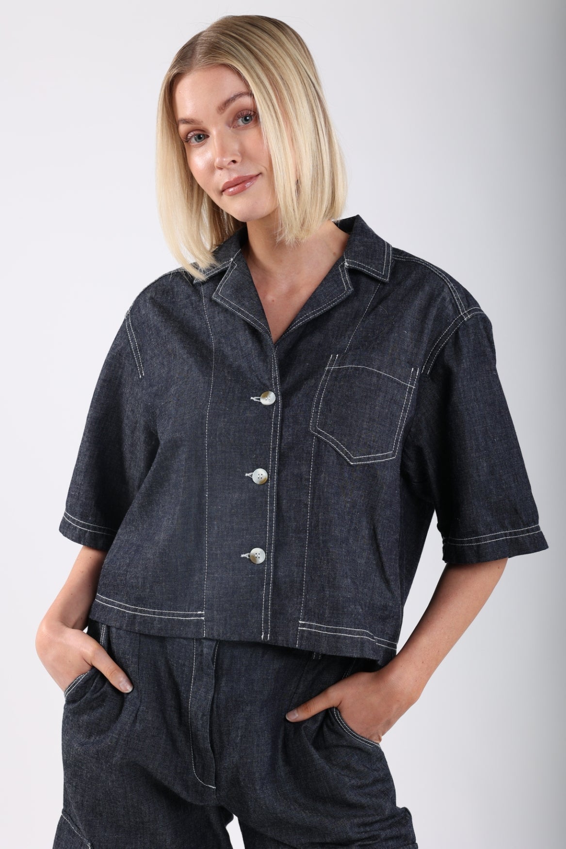 Charlie Blouse | Dark Denim