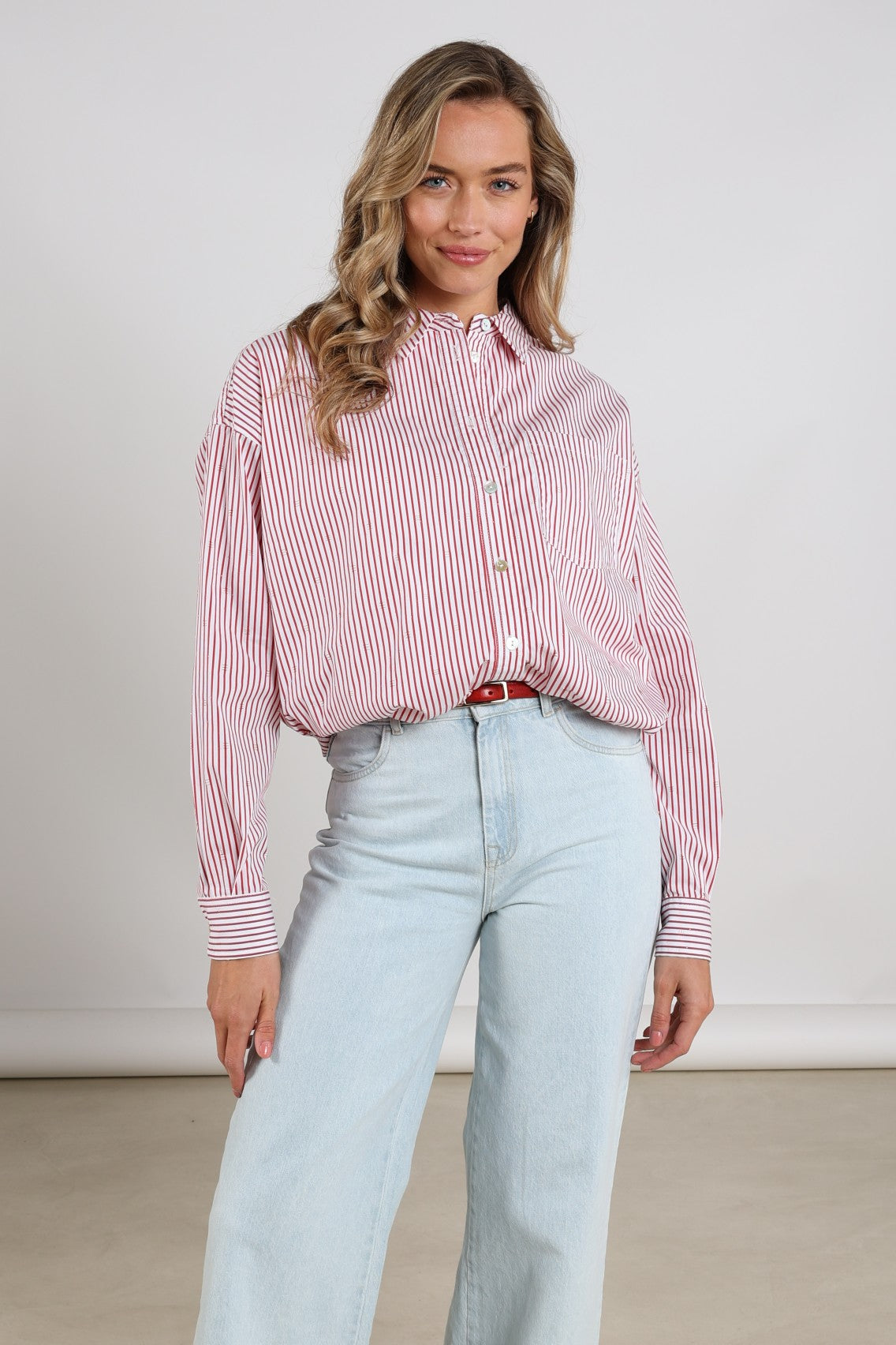 Ariana Blouse Stripe | Kiss/Offwhite