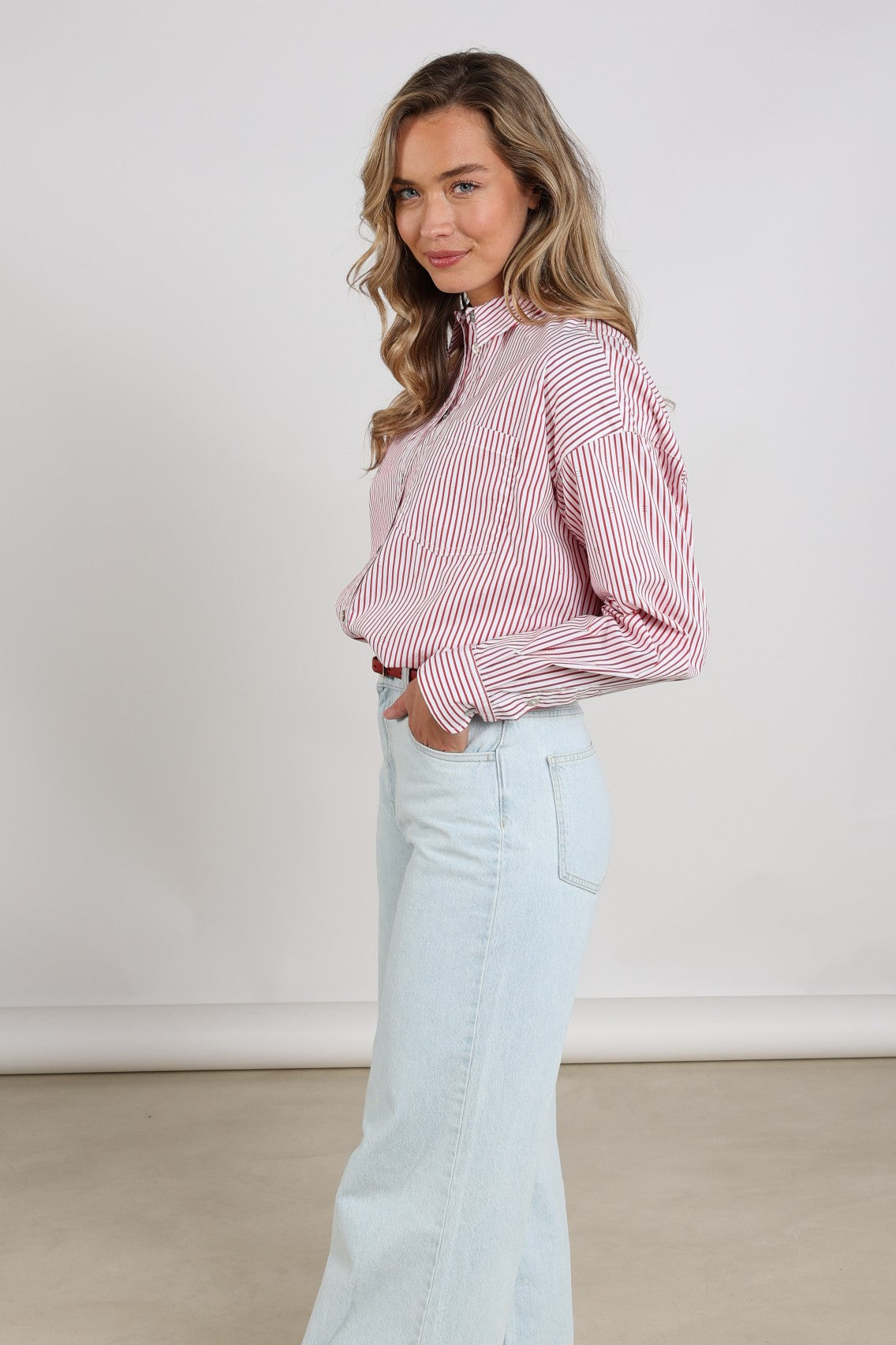 Ariana Blouse Stripe | Kiss/Offwhite