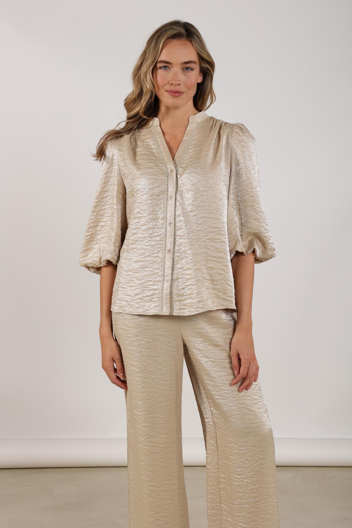 Rosie Blouse Shiny | Sand