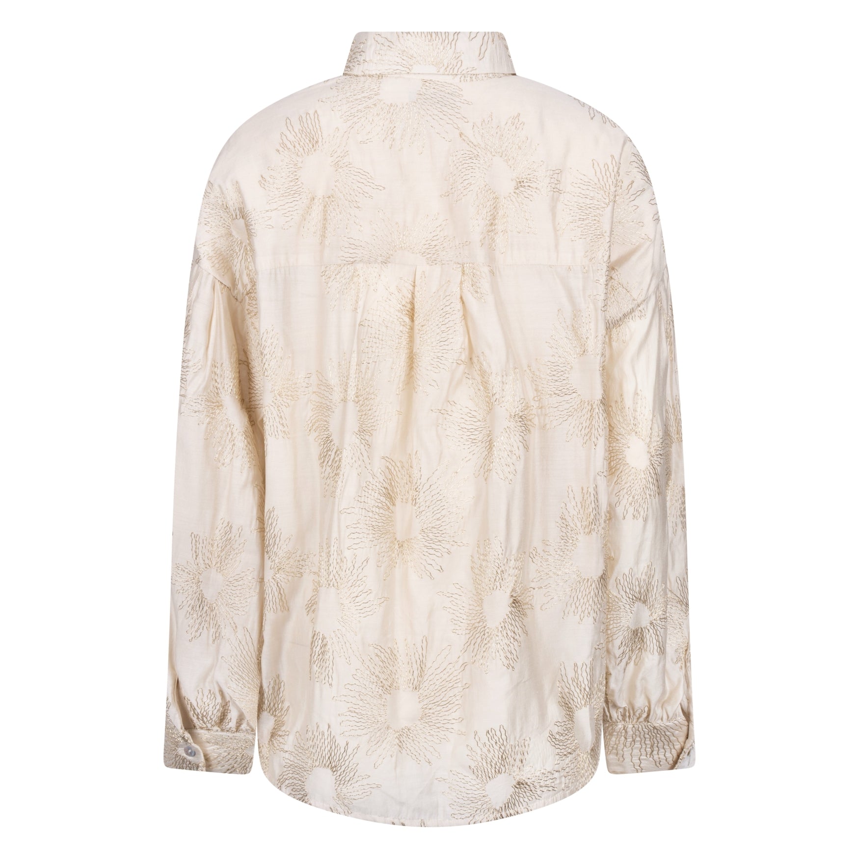 Nola Blouse Embroidery | Offwhite/Gold