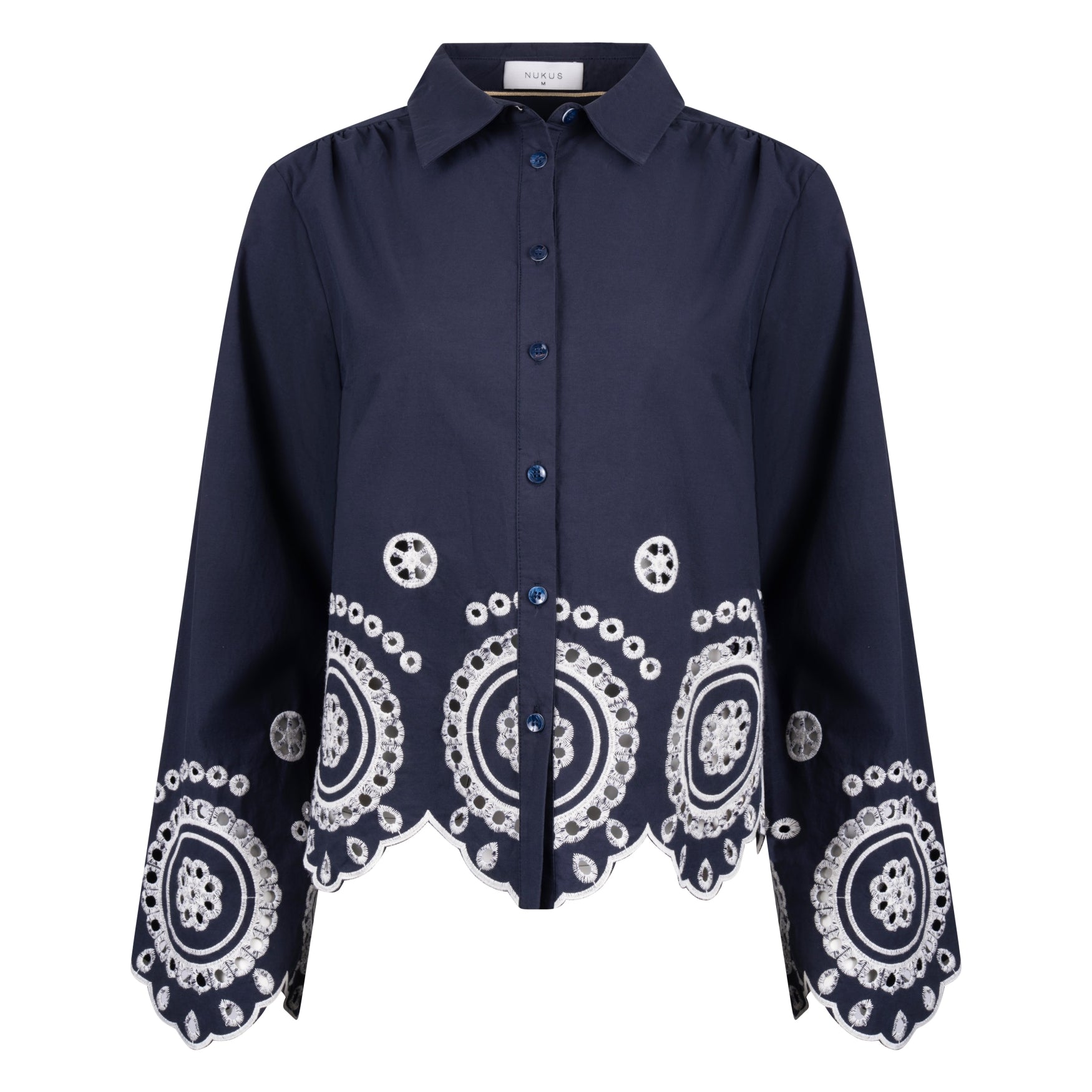 Anna Blouse Embroidery | Navy