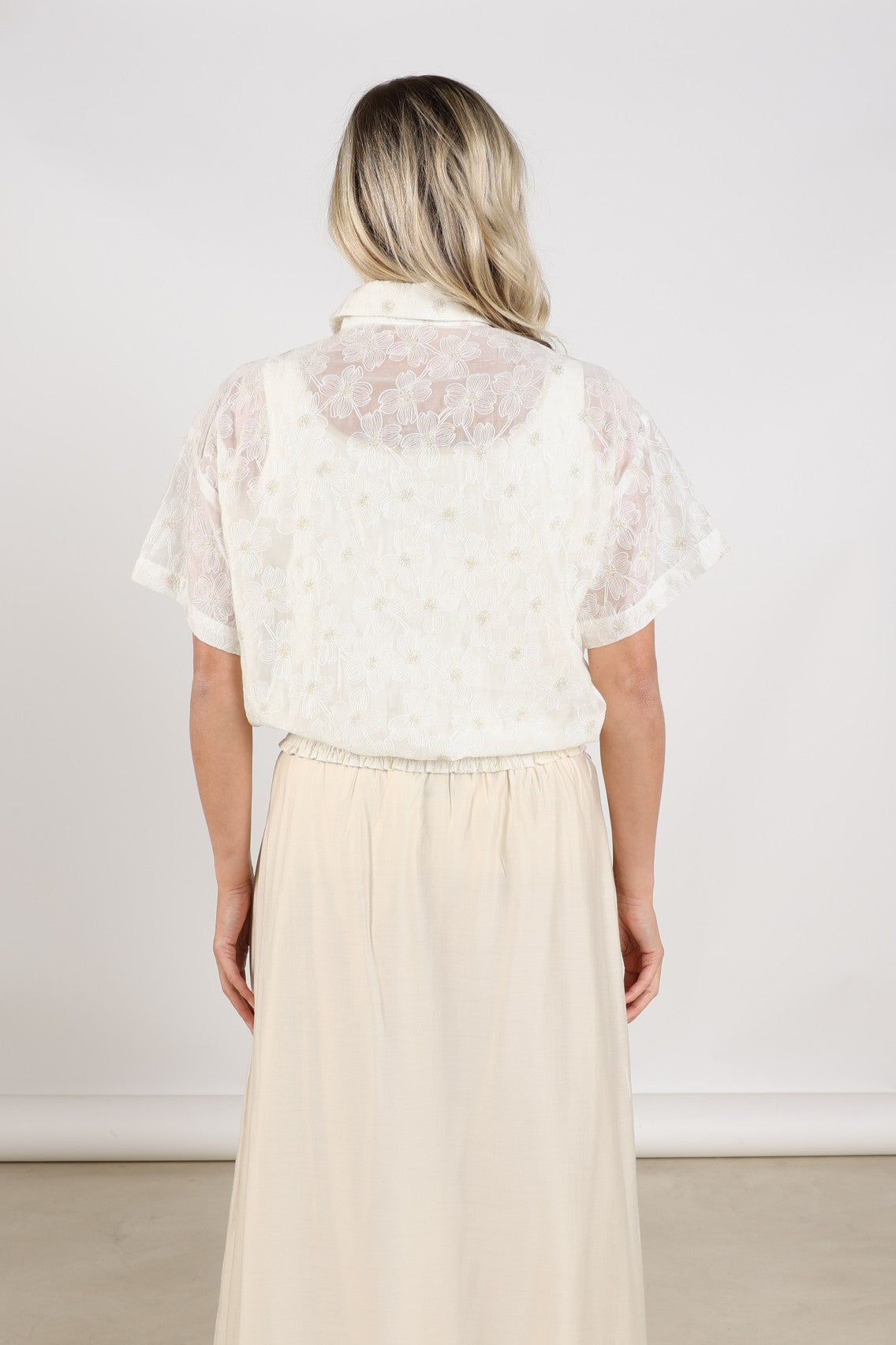 Britt Blouse Flower | Off White