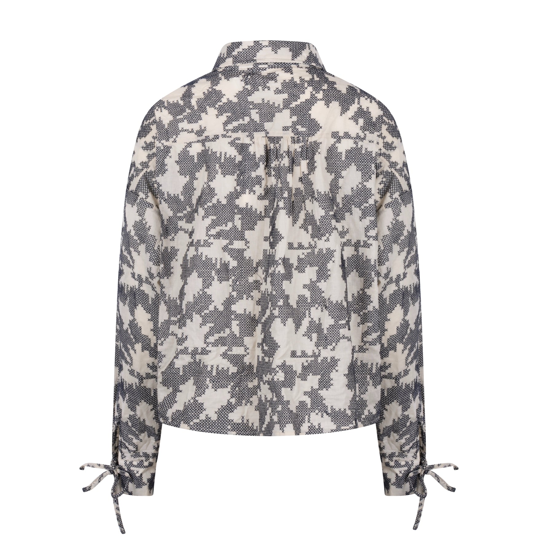 Bailey Blouse Cross | Offwhite/Navy