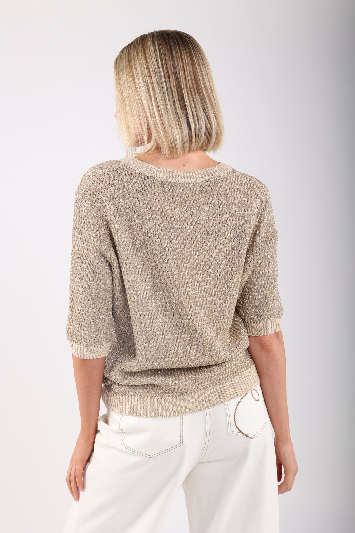 Allegra Pullover Lurex | Sand/ Gold