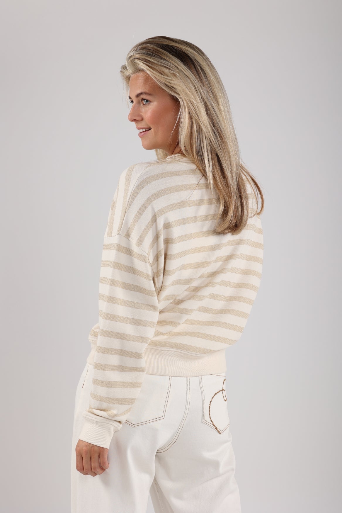 Noa Pullover Stripes | Offwhite/Sand