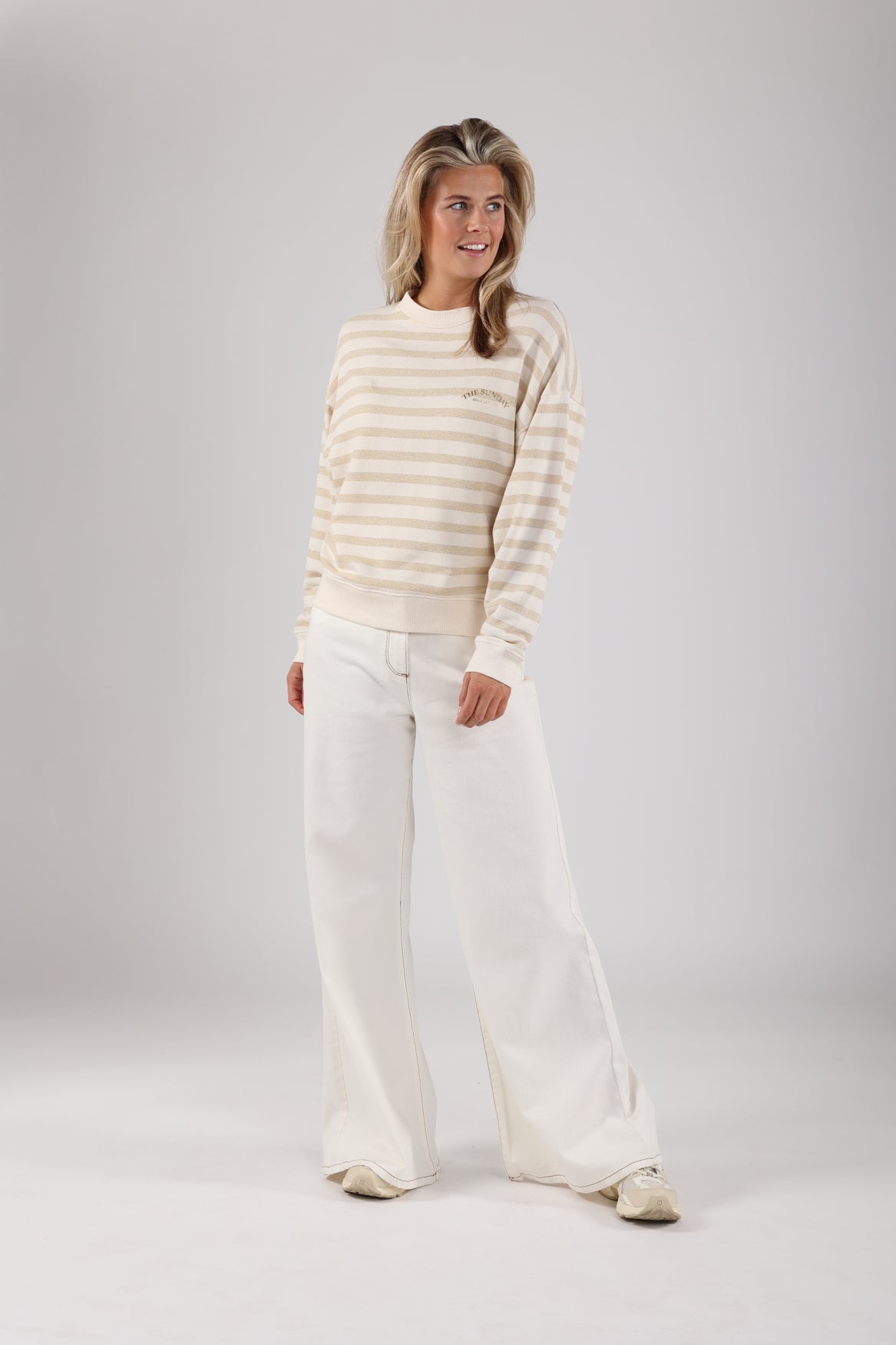 Noa Pullover Stripes | Offwhite/Sand