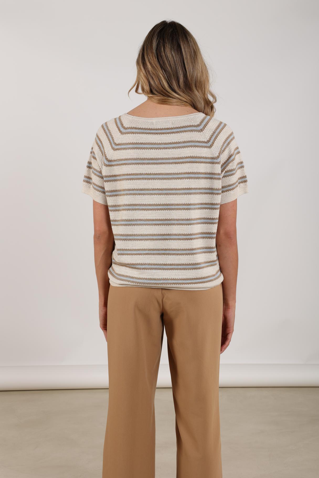 Rachel Pullover Stripe | Sand/Cloudy