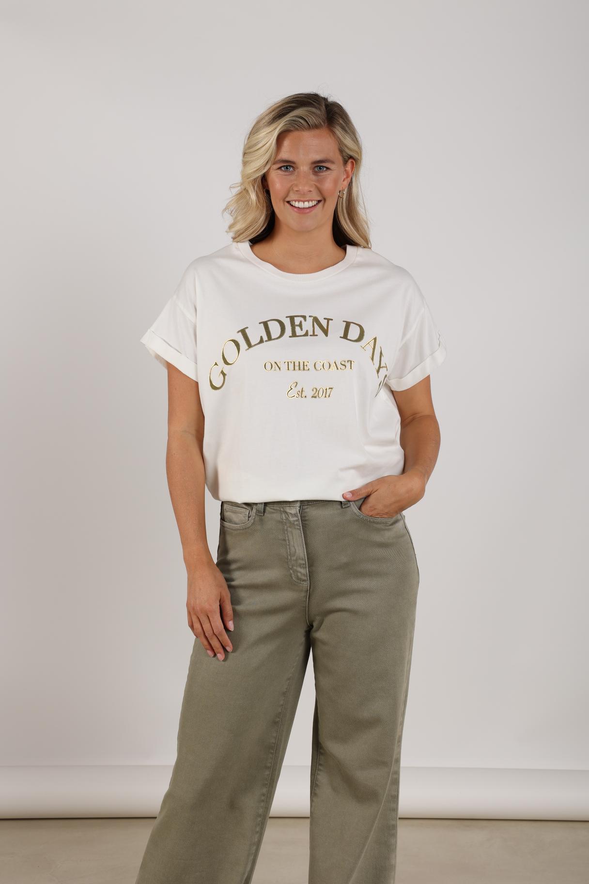 Sanne Shirt Golden Days | Offwhite/Army