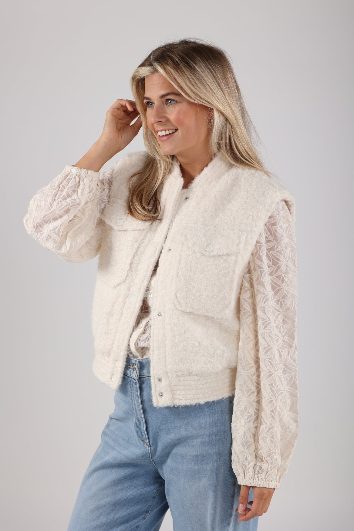 Mia Gilet Boucle | Off White