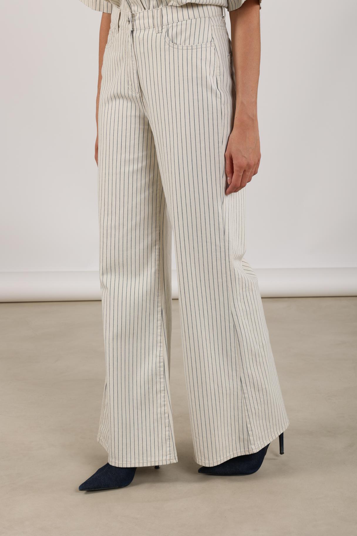 Senna Pants Stripe | Offwhite/Navy