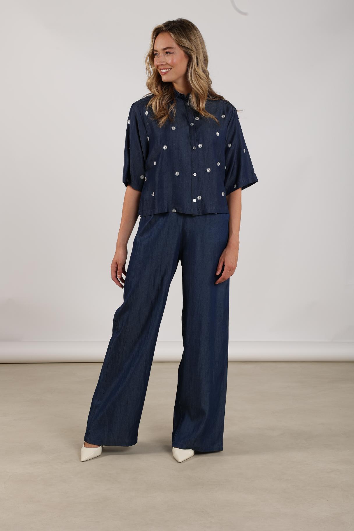 Kylie Pants Glossy | Navy