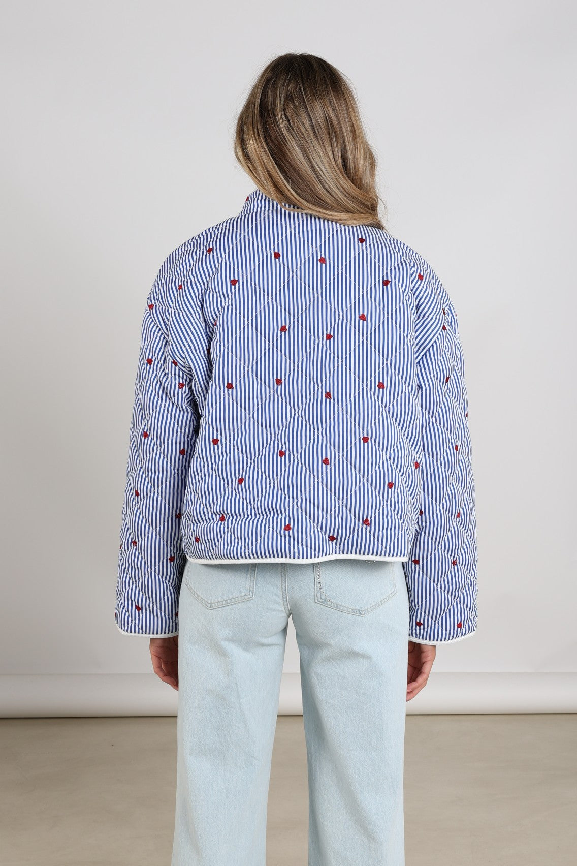 June Jacket Stripe | Offwhite/Navy