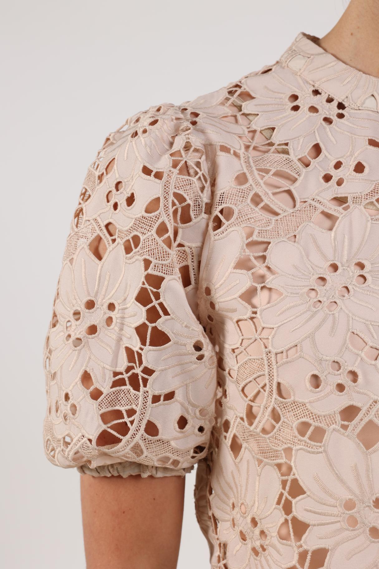 Nicole Top Embroidery | Dusty Pink