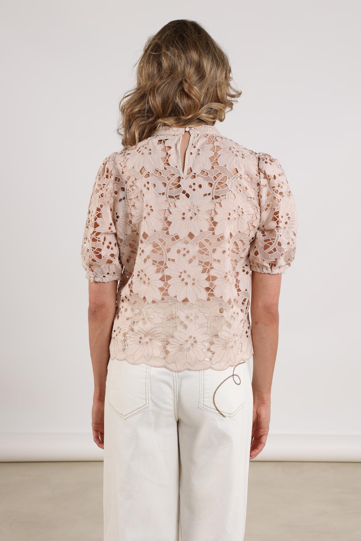 Nicole Top Embroidery | Dusty Pink