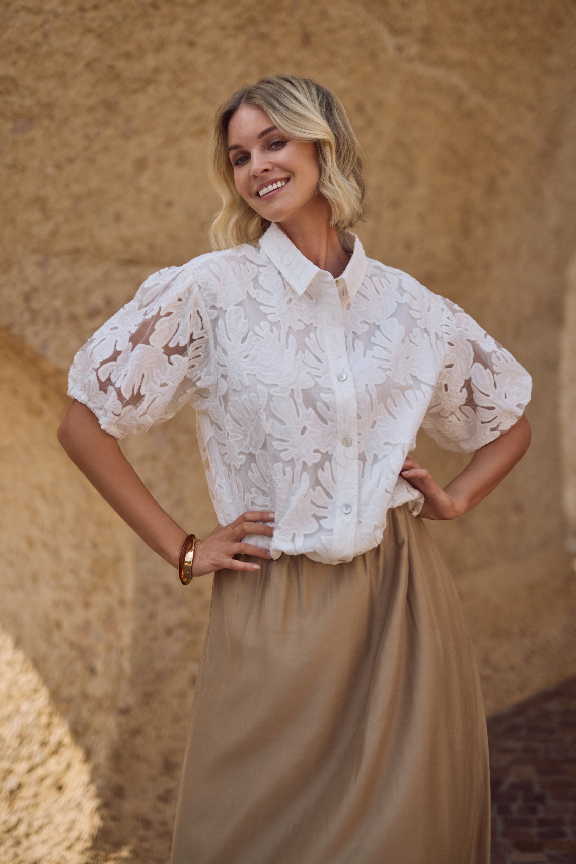 Berit Blouse Embroidery | Off White