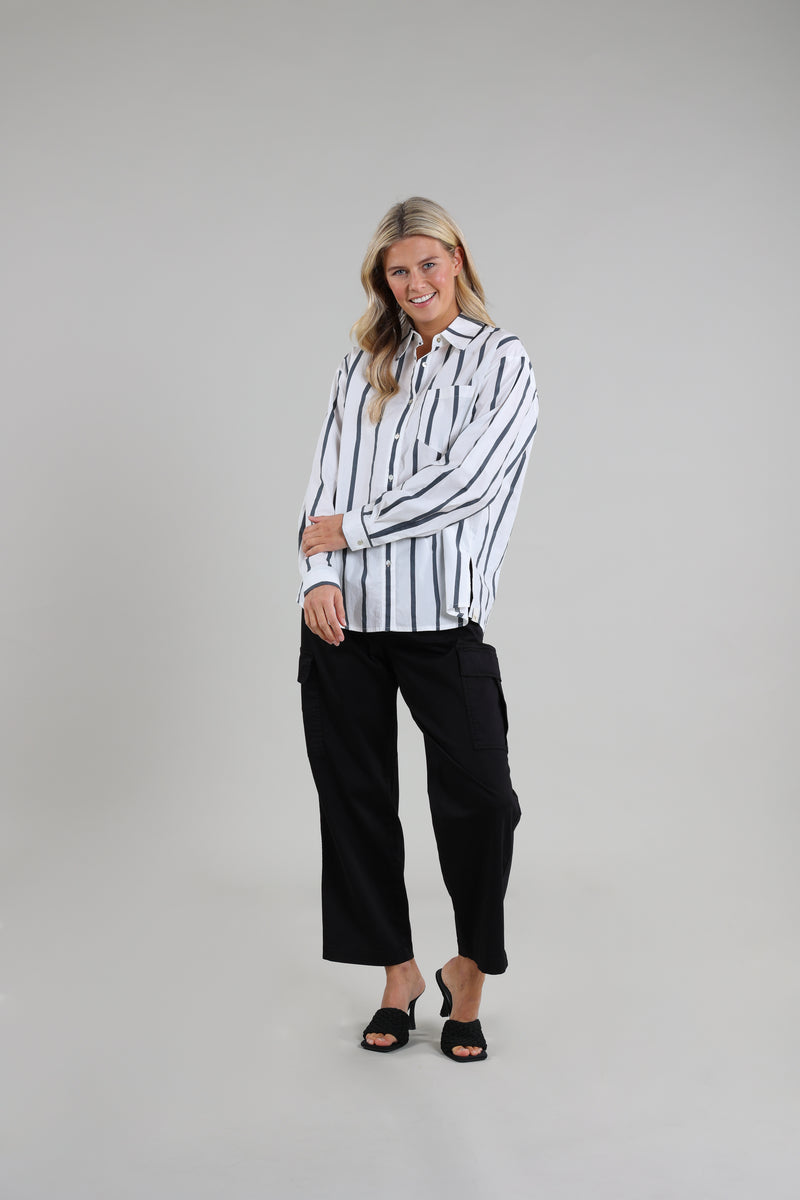 Ryleigh Blouse Stripe White/Black