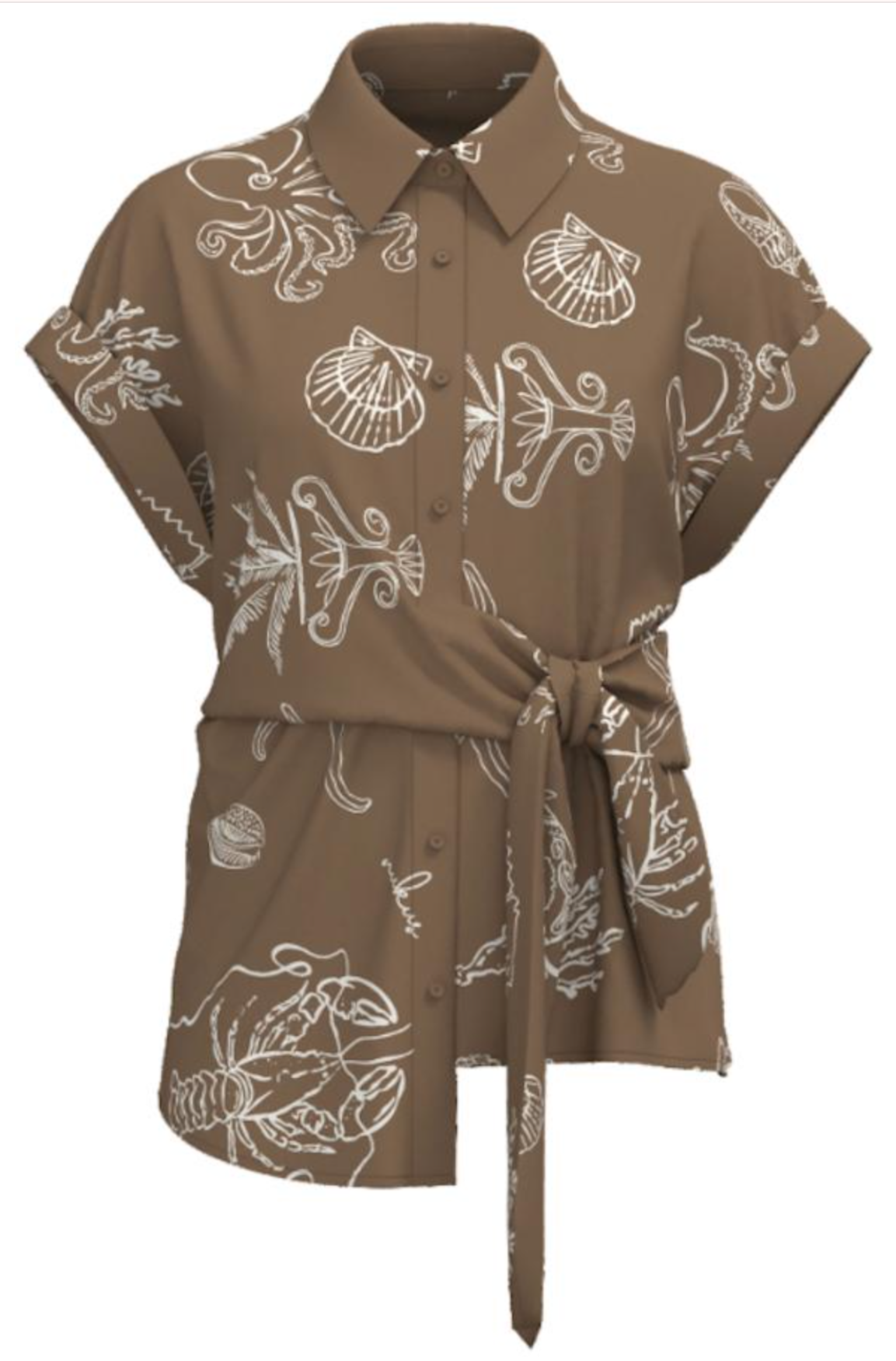 Aneta Top Print | Fango/Offwhite