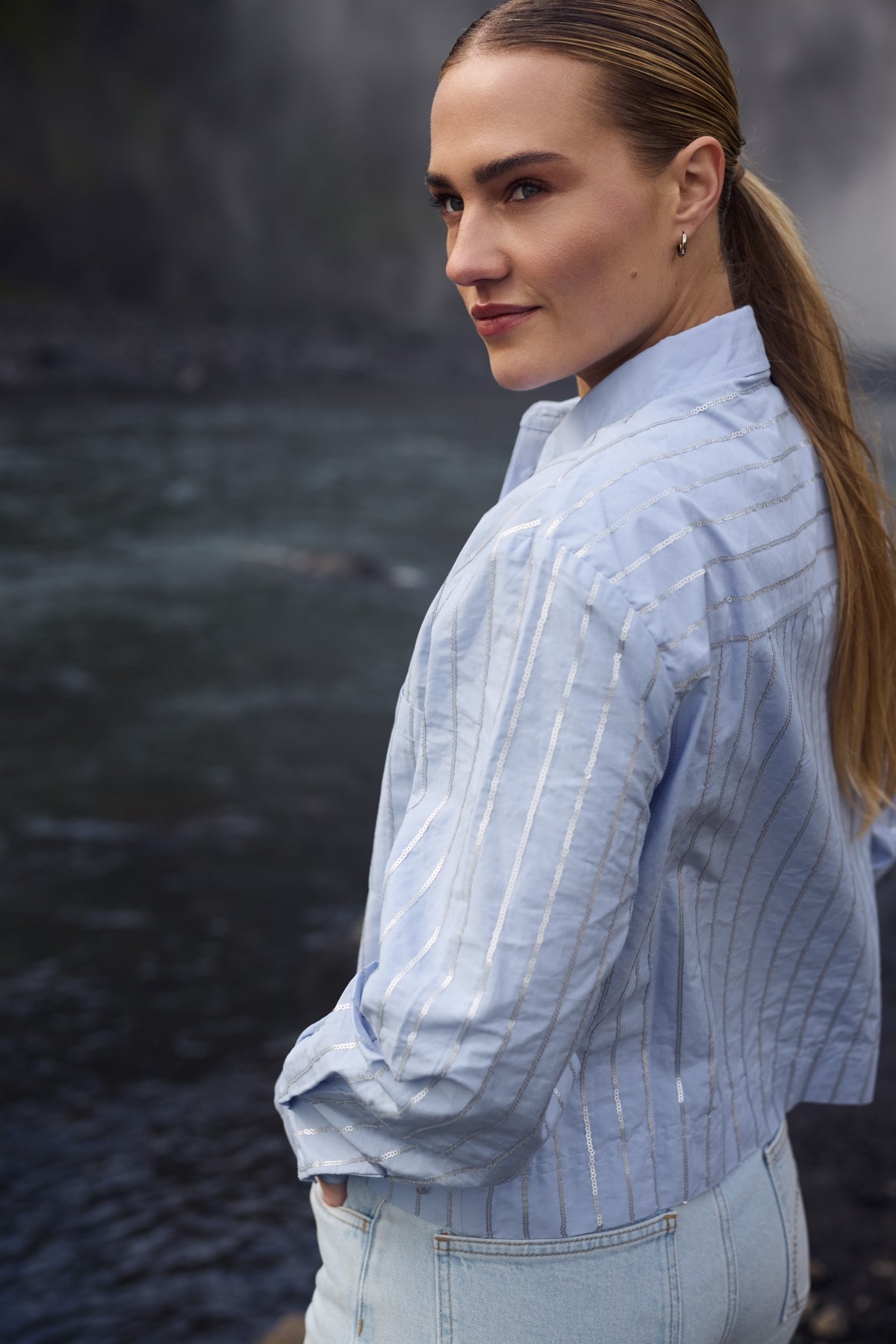 Sorrento Blouse Paillet | Ice