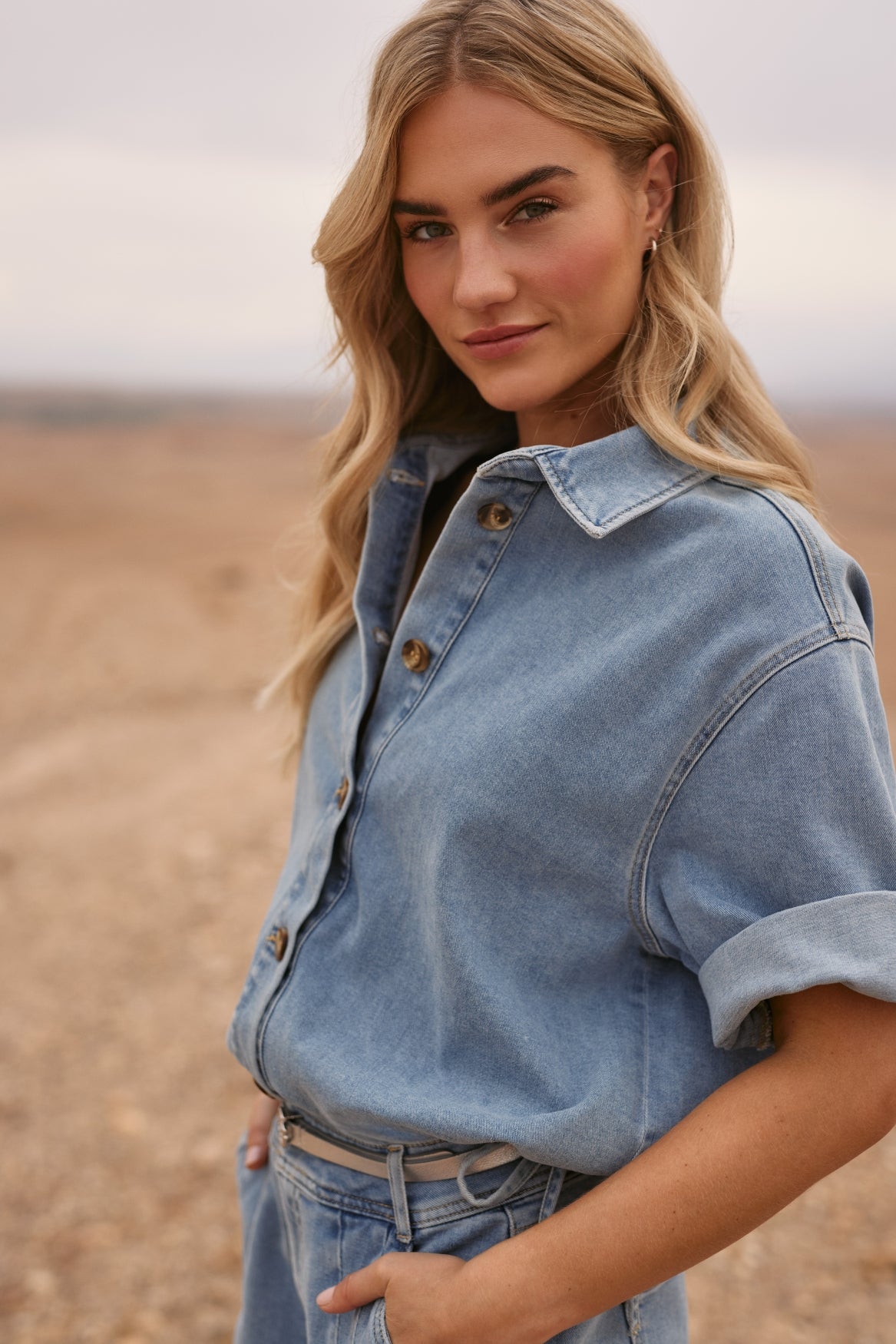 Jessie Blouse | Bleached Denim