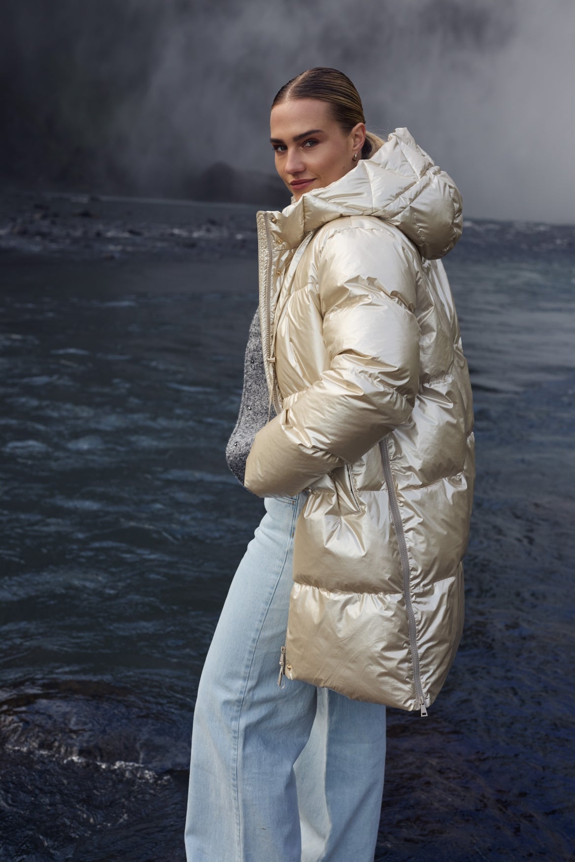 Tessie Coat Metallic | Sand