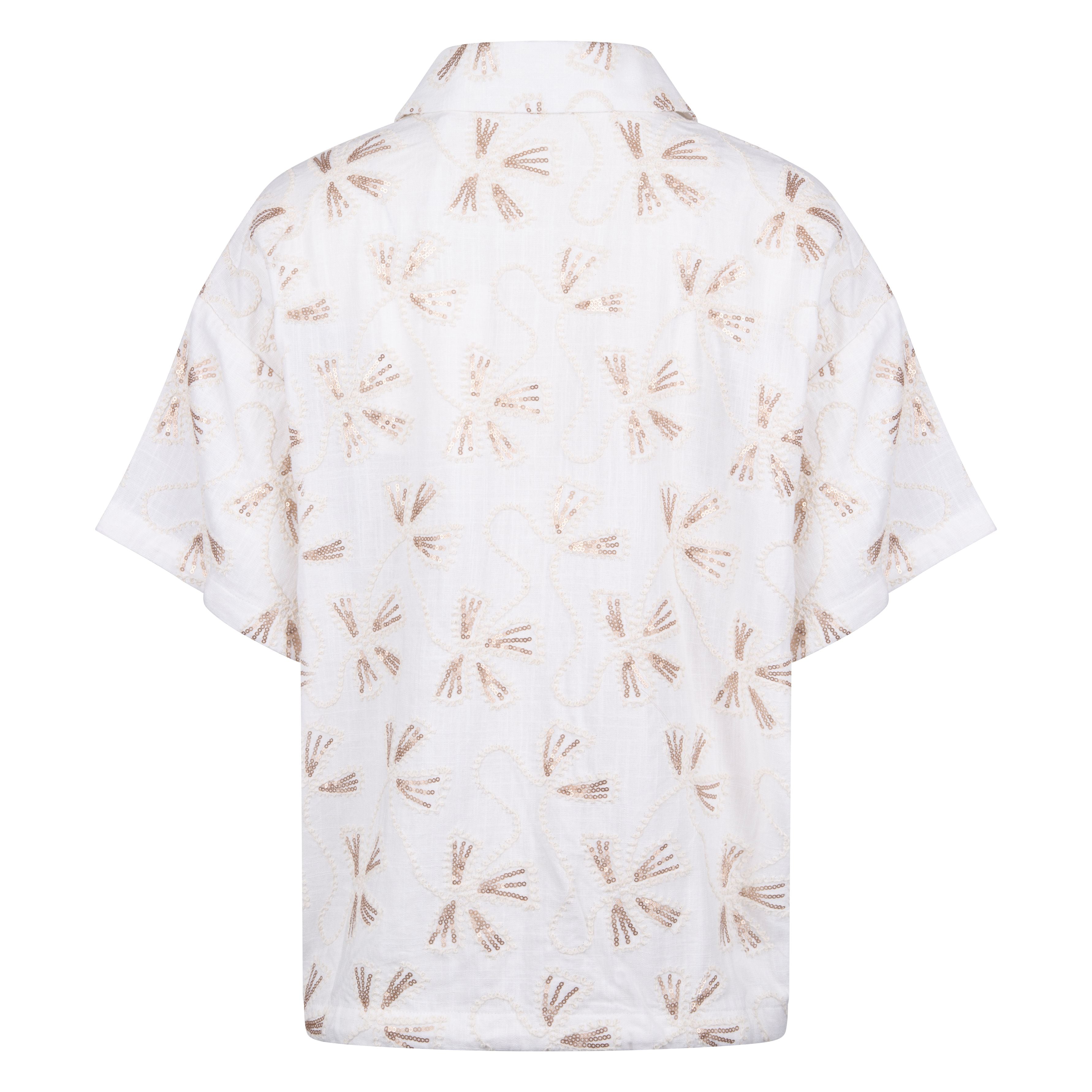 Britt Blouse Embroidery | Offwhite/Gold