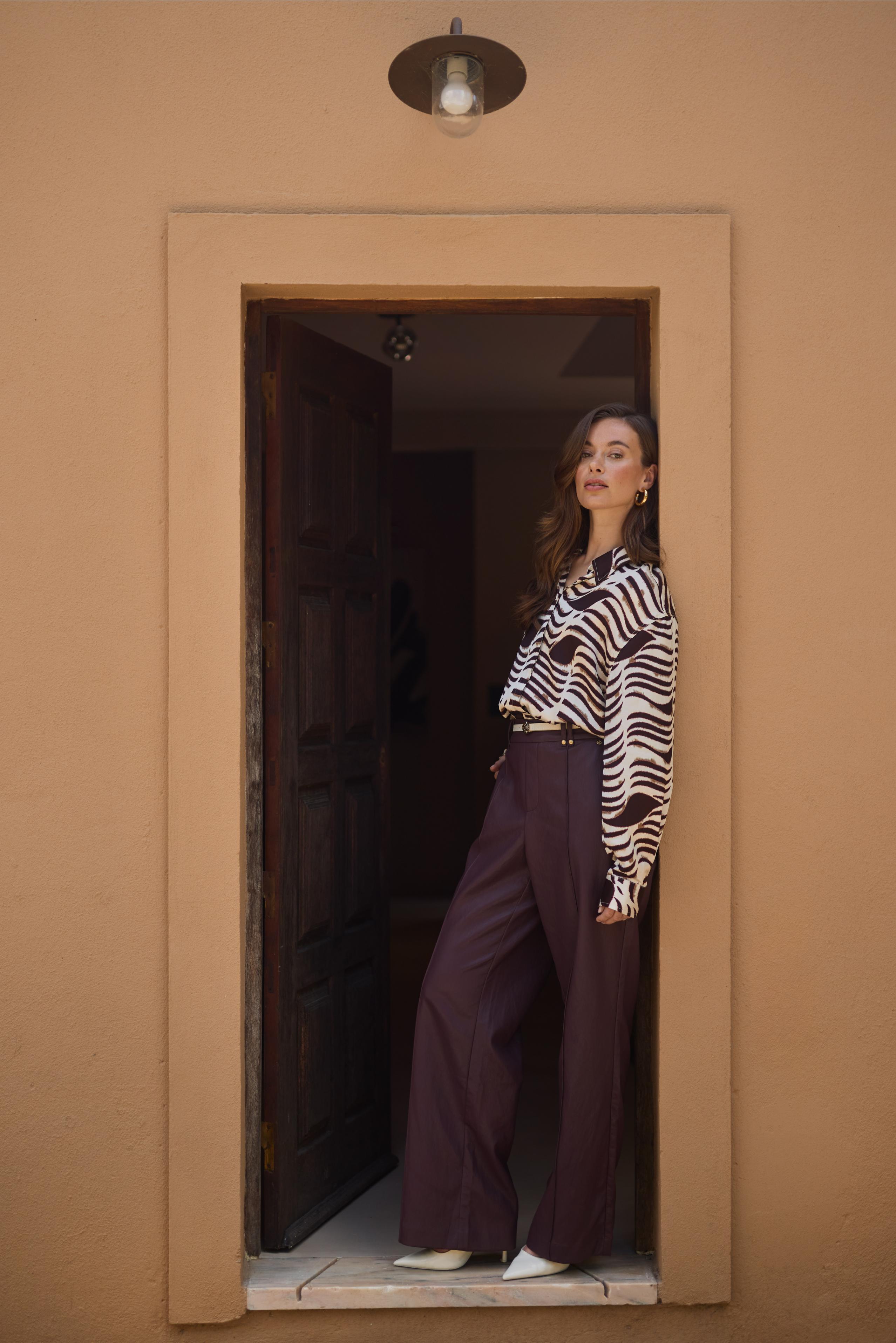 Jill Pants PU | Cherry