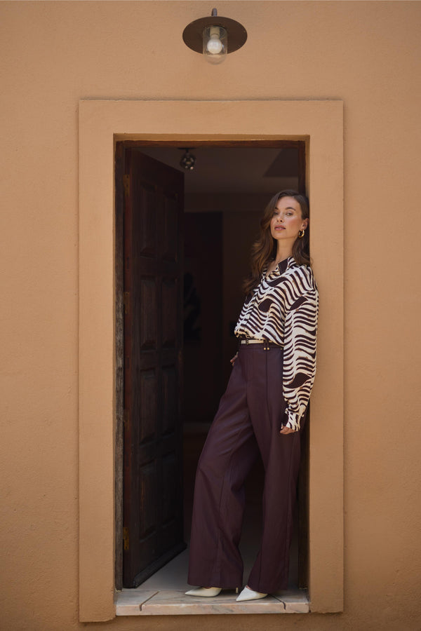 Jill Pants PU | Cherry