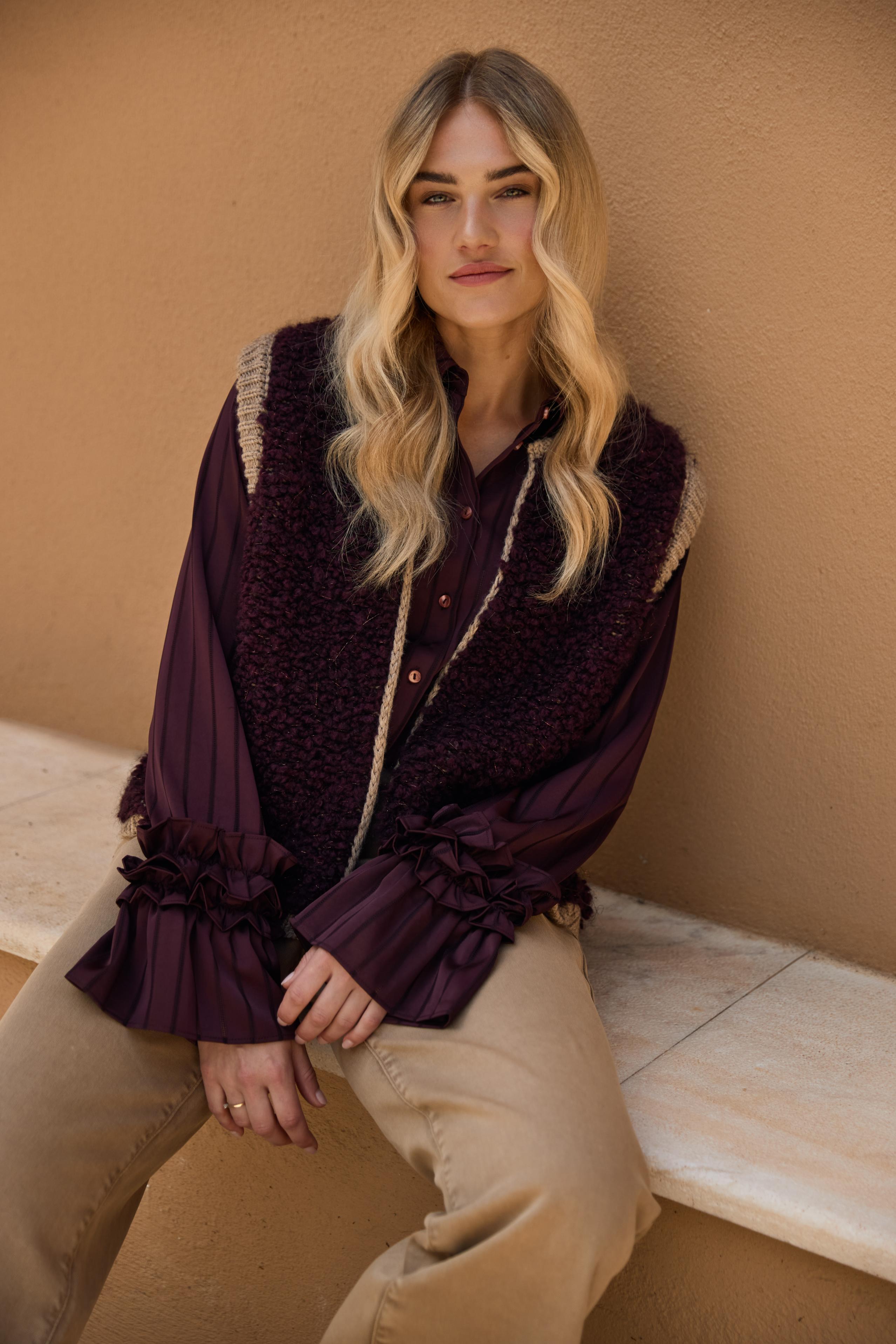 Amalia Blouse Stripe | Cherry