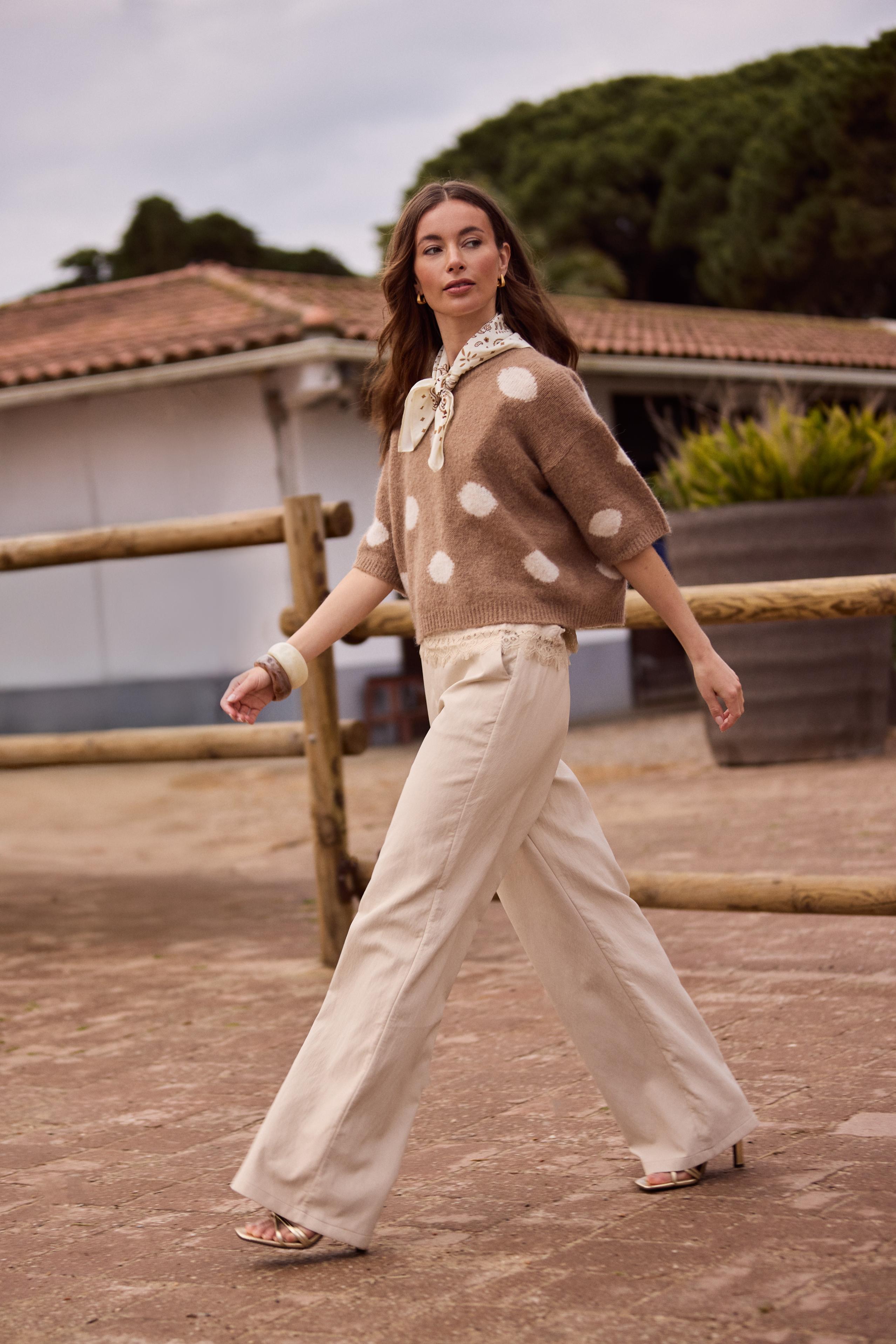 Cici Scarf Paisley | Offwhite/Toffee