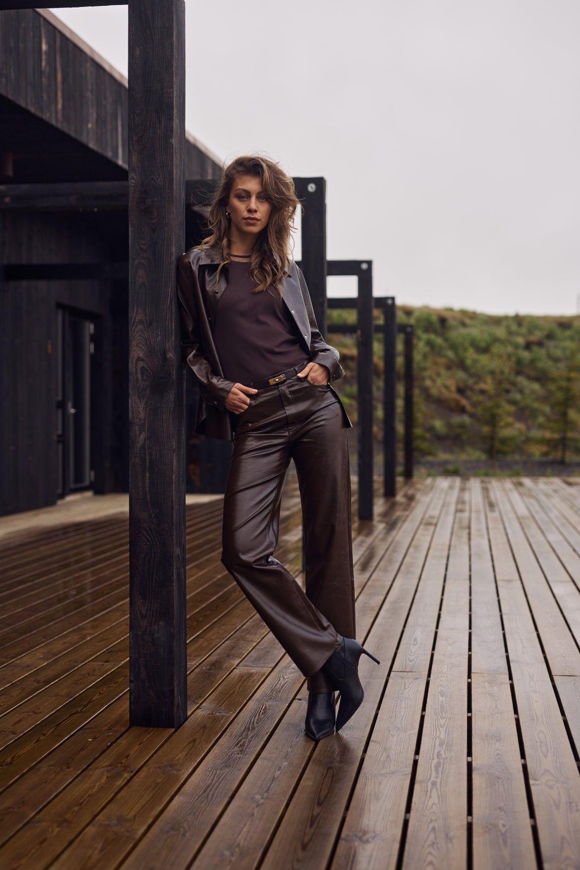 Patricia Pants PU | Dark Chocolate