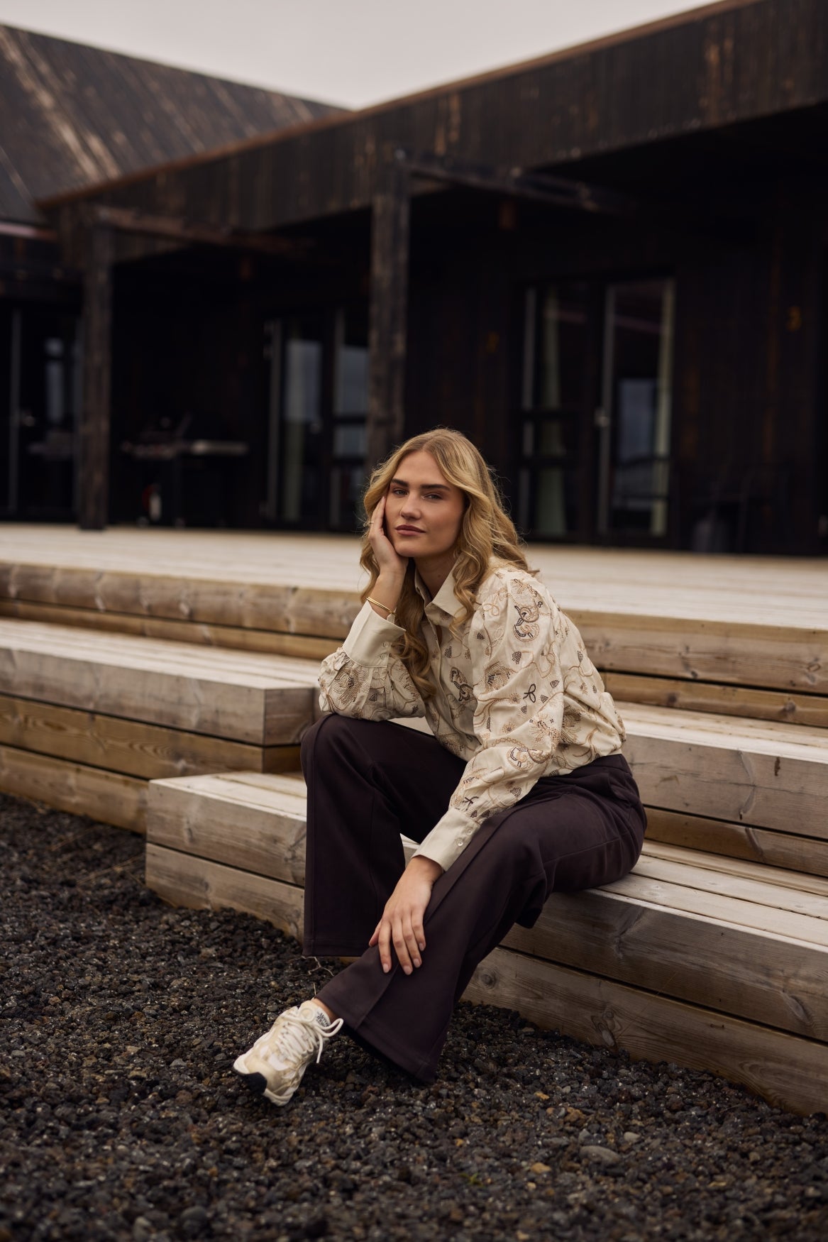 Preston Blouse Embroidery | Sand